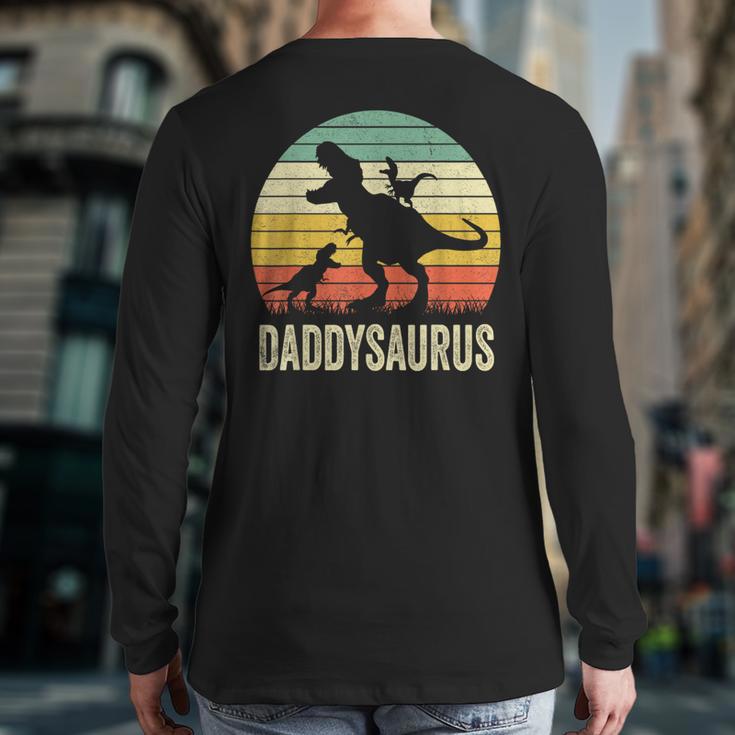 Daddy Dinosaur Daddysaurus 2 Kids For Dad Long Sleeve T-Shirt Back Print