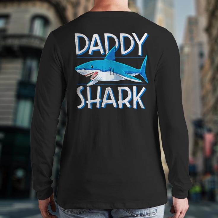 Daddy SharkShirt Fathers Day Family Matching Dad Long Sleeve T-Shirt Back Print