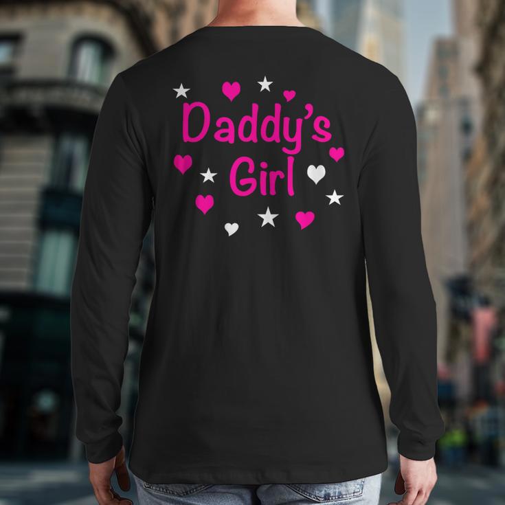 Daddy's Girl Shirt With Pink Lettering Long Sleeve T-Shirt Back Print