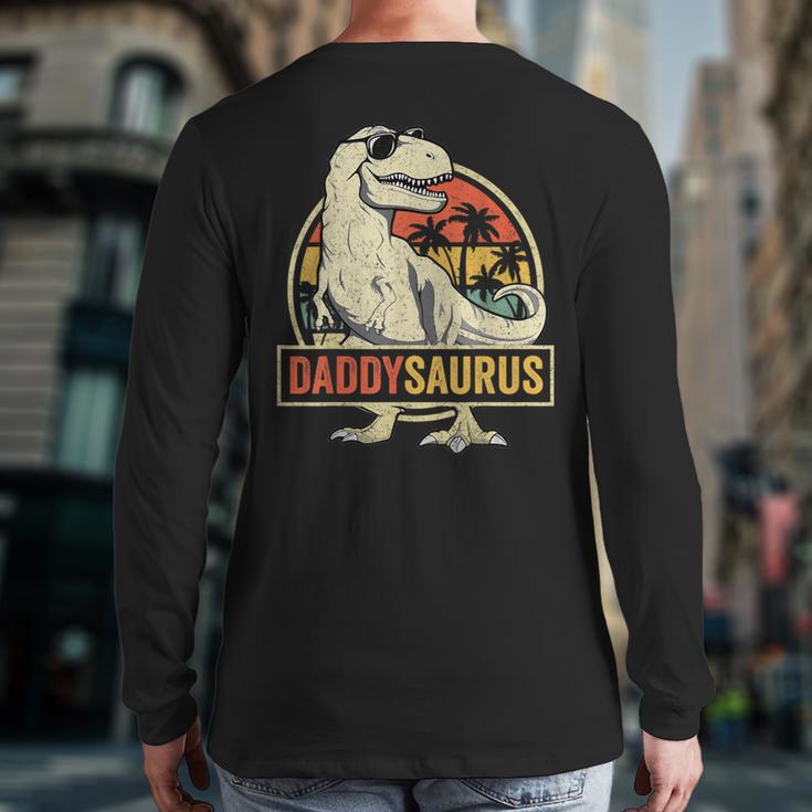 Daddysaurus Shirt T-Rex Dad Dinosaur Long Sleeve T-Shirt Back Print