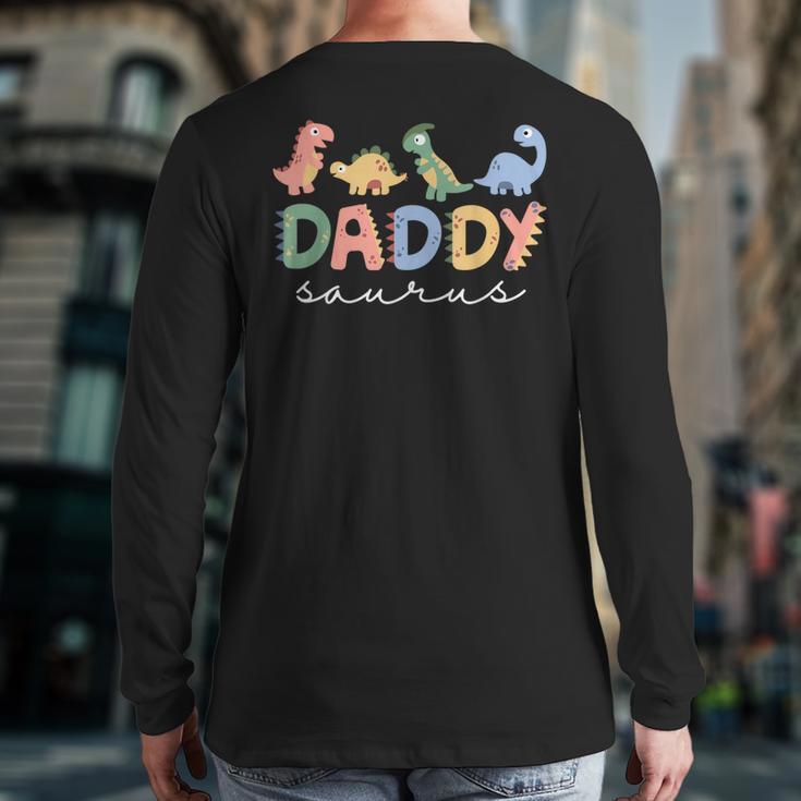 DaddysaurusRex Dinosaur Dad Daddy Saurus Family Long Sleeve T-Shirt Back Print