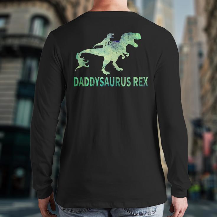DaddysaurusRex Dinosaur Daddy Saurus Dad 2 Two Kids Dino Long Sleeve T-Shirt Back Print DaddysaurusRex Dinosaur Daddy Saurus Dad 2 Two Kids Dino Long Sleeve T-Shirt Back Print