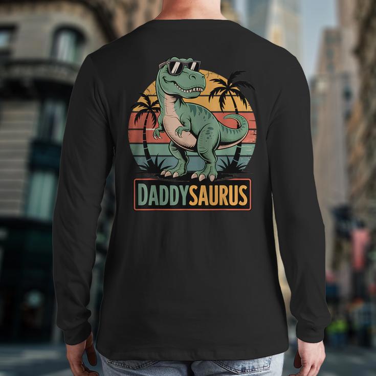 DaddysaurusRex Dinosaur Daddy Saurus Family Matching Dad Long Sleeve T-Shirt Back Print