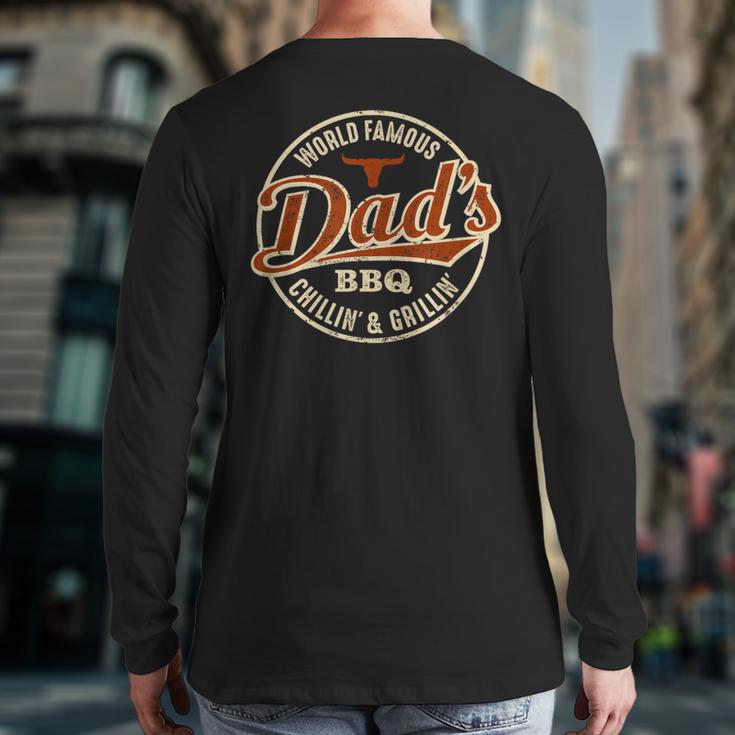 Dad's BBQ Chilling And Grilling Vintage Long Sleeve T-Shirt Back Print