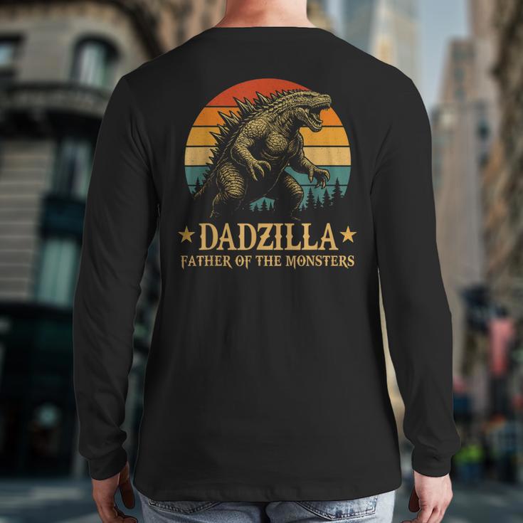 Dadzilla-Father Of The Monsters Dad Father's Day Long Sleeve T-Shirt Back Print