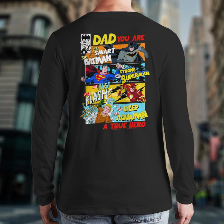 DC Comics Father's Day Justice League Dad Attributes Long Sleeve T-Shirt Back Print