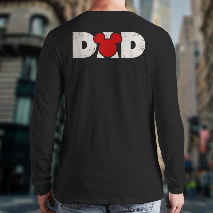 Disney Mickey And Friends Dad Mickey Distressed Text Logo Long Sleeve T-Shirt Back Print