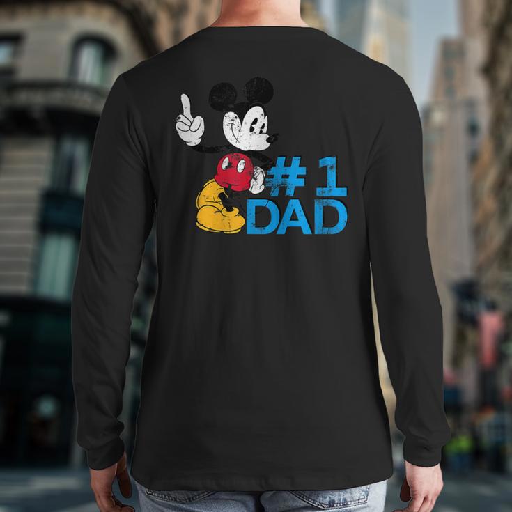 Disney Mickey Mouse Father's Day 1 Dad Long Sleeve T-Shirt Back Print