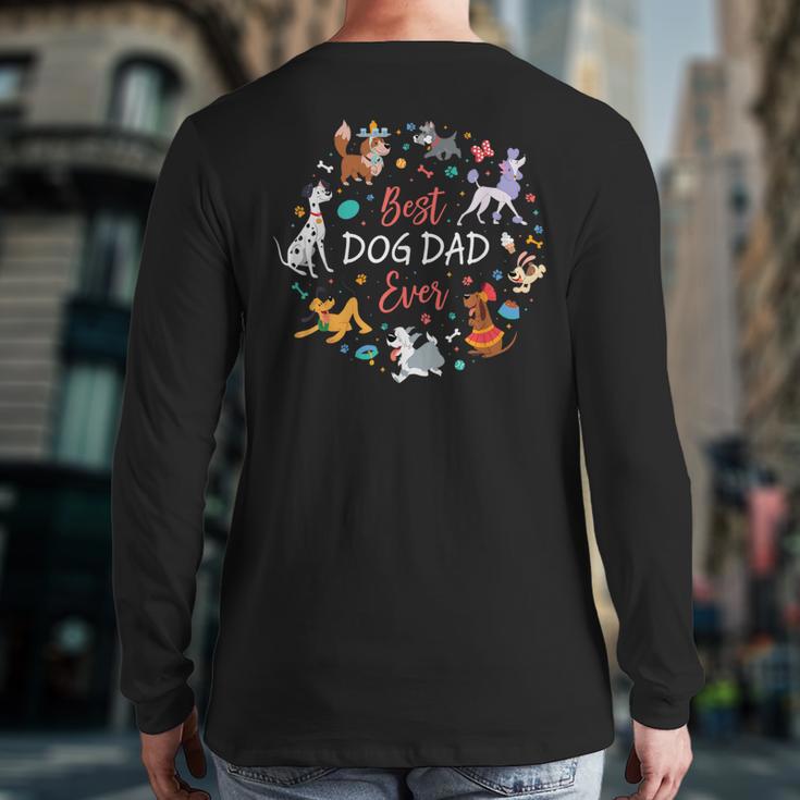 Disney Pet Parent Father’s Day Disney Dogs Best Dog Dad Ever Long Sleeve T-Shirt Back Print