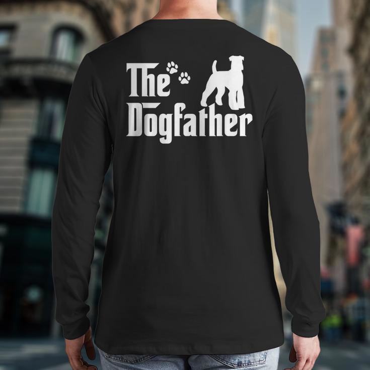 The Dogfather Tee Fathers Day Dad Dog Lover Schnauzer For Men Women Girls Kids Long Sleeve T-Shirt Back Print