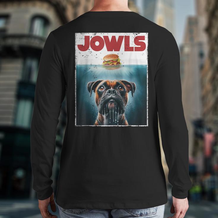 Drooling Boxer Jowls Fawn Dog Mom Dog Dad Burger Long Sleeve T-Shirt Back Print