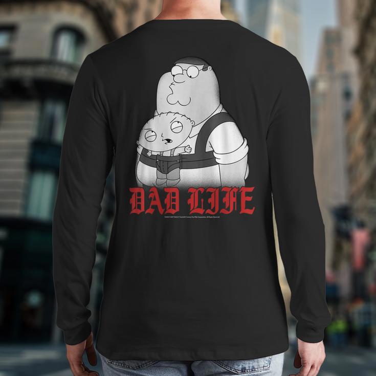 Family Guy Peter Stewie Dad Life Distressed Big Chest Logo Long Sleeve T-Shirt Back Print Family Guy Peter Stewie Dad Life Distressed Big Chest Logo Long Sleeve T-Shirt Back Print