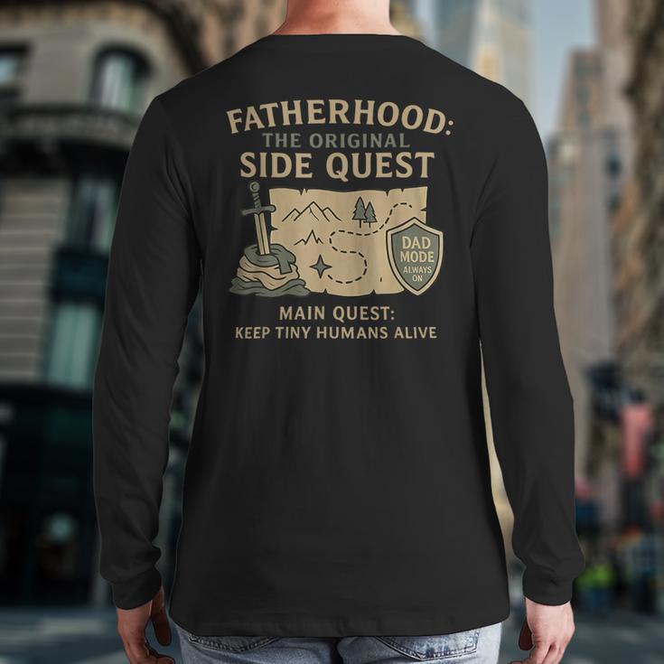 Fatherhood The Original Side Quest Dad Mode Long Sleeve T-Shirt Back Print