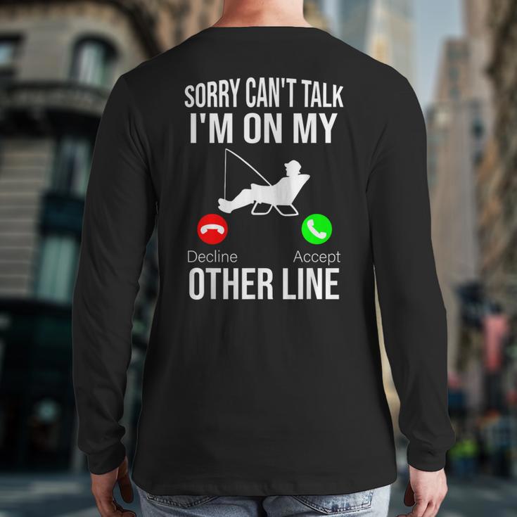 Fishing Dad Men Reel Cool Fish Bass Fishing Long Sleeve T-Shirt Back Print