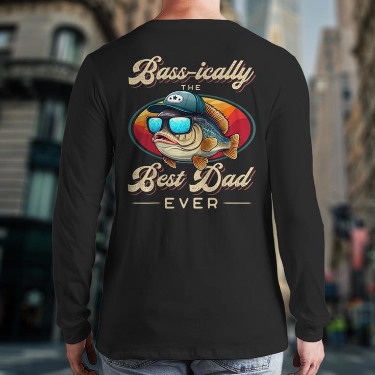 Fishing Father's Day Dad Fisherman Birthday Graphic Long Sleeve T-Shirt Back Print