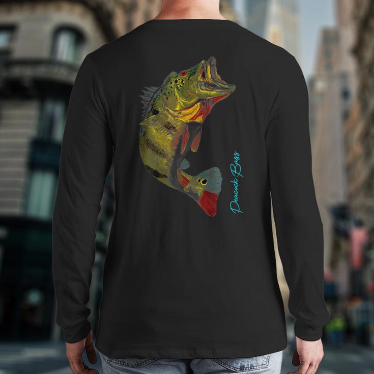 Fishing Shirts PEACOCK BASS Fishing Art Shirt For Dad Long Sleeve T-Shirt Back Print Fishing Shirts PEACOCK BASS Fishing Art Shirt For Dad Long Sleeve T-Shirt Back Print
