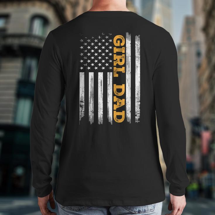 Girl Dad Father's Day Dad Daughter Dad Of Girls Outnumbered Long Sleeve T-Shirt Back Print