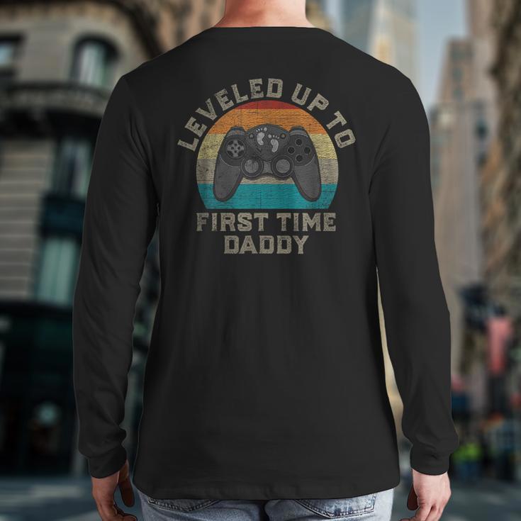 I Leveled Up To First Time Daddy Soon To Be Dad Long Sleeve T-Shirt Back Print