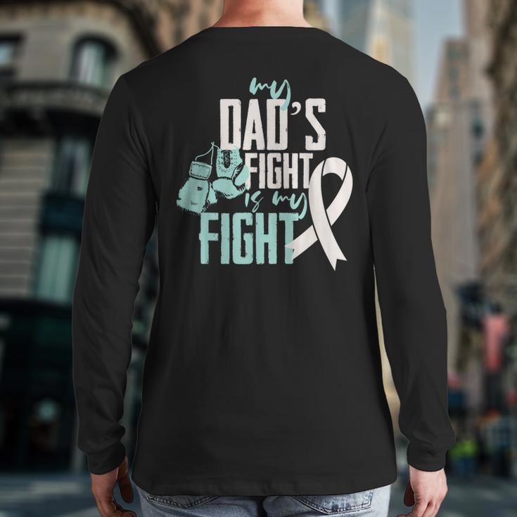 Lung Cancer Dad Ribbon Long Sleeve T-Shirt Back Print