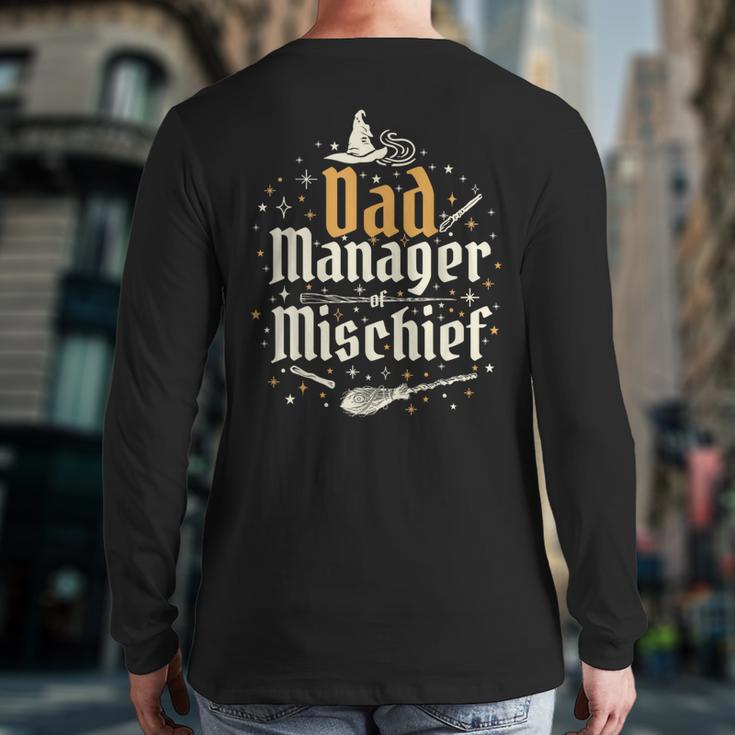 Magical Dad Manager Of Mischief Birthday Boys Girls Long Sleeve T-Shirt Back Print Magical Dad Manager Of Mischief Birthday Boys Girls Long Sleeve T-Shirt Back Print