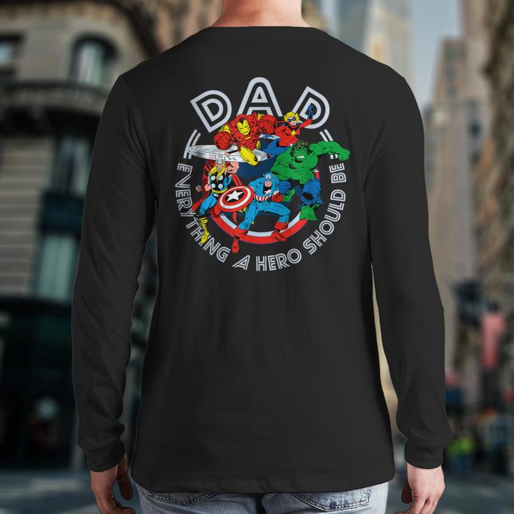 Marvel Comics Retro Classic Father's Day Avengers Hero Dad Long Sleeve T-Shirt Back Print