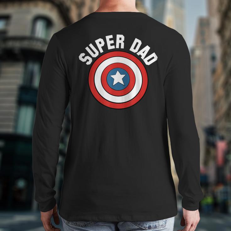 Marvel Father's Day Super Dad Captain America Shield Long Sleeve T-Shirt Back Print Marvel Father's Day Super Dad Captain America Shield Long Sleeve T-Shirt Back Print
