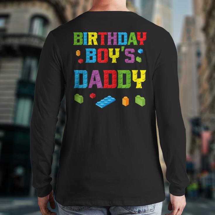Master Builder Birthday Boy's Daddy Building Bricks Blocks Long Sleeve T-Shirt Back Print