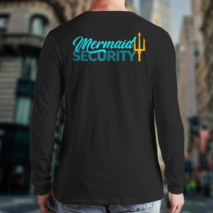 Mermaid Security Birthday Party Matching Dad Boys Long Sleeve T-Shirt Back Print Mermaid Security Birthday Party Matching Dad Boys Long Sleeve T-Shirt Back Print