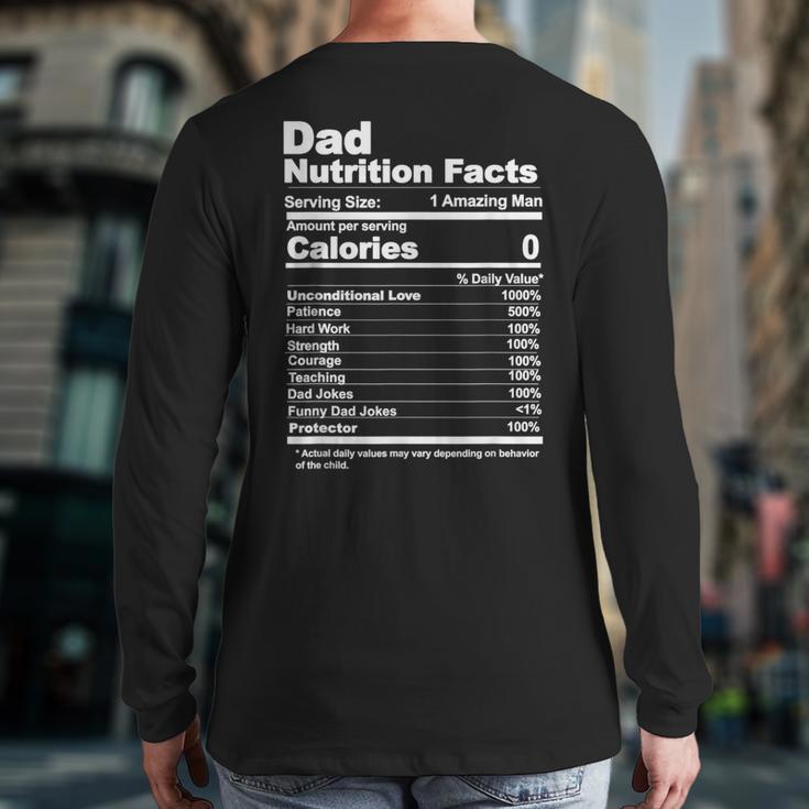 Miftees Fathers Day Tees Dad Nutrition Facts Long Sleeve T-Shirt Back Print