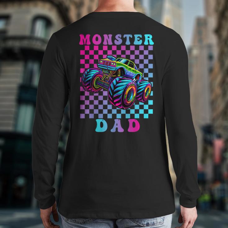Monster Truck Dad Family Matching Shirt Truck Lovers Long Sleeve T-Shirt Back Print