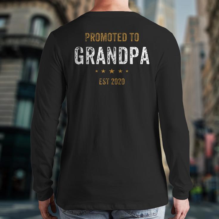 New For Dad Promoted To Grandpa Est 2020 Long Sleeve T-Shirt Back Print
