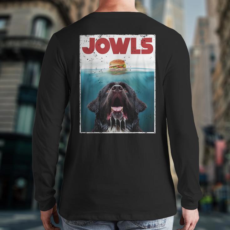 Newfoundland Dog Newfie Lab Jowls Burger Dog Mom Dad Long Sleeve T-Shirt Back Print