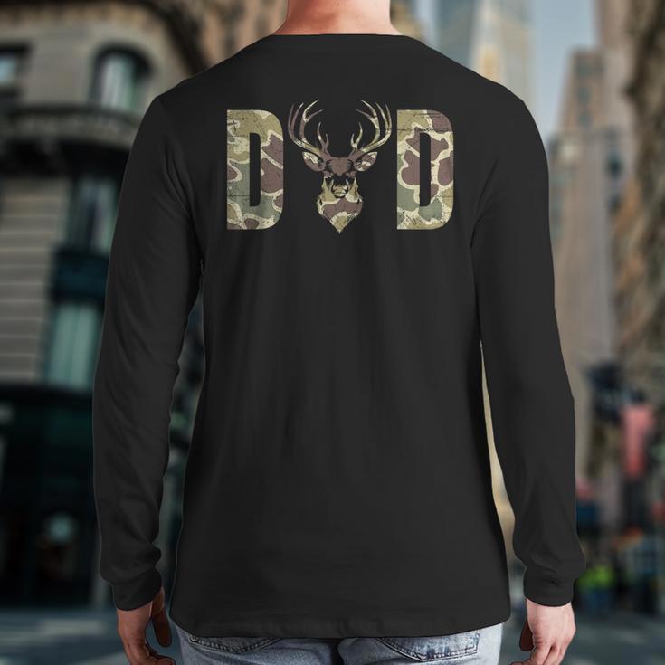 Old School Camo Dad Hunting Camouflage Deer Father's Day Long Sleeve T-Shirt Back Print Old School Camo Dad Hunting Camouflage Deer Father's Day Long Sleeve T-Shirt Back Print