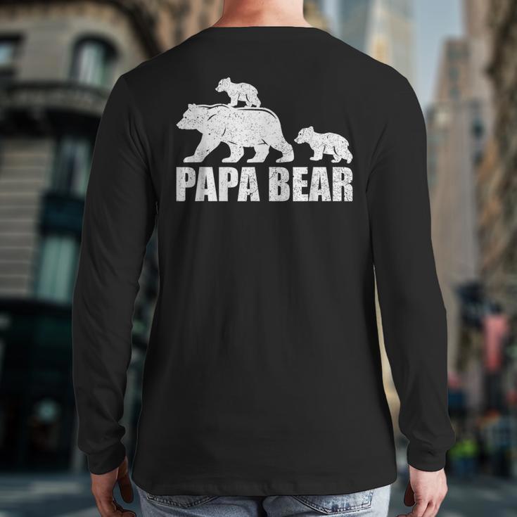 Papa Bear Two Cubs Shirt Daddy Bear Twin Tshirt Papa 2 Kids Long Sleeve T-Shirt Back Print Papa Bear Two Cubs Shirt Daddy Bear Twin Tshirt Papa 2 Kids Long Sleeve T-Shirt Back Print