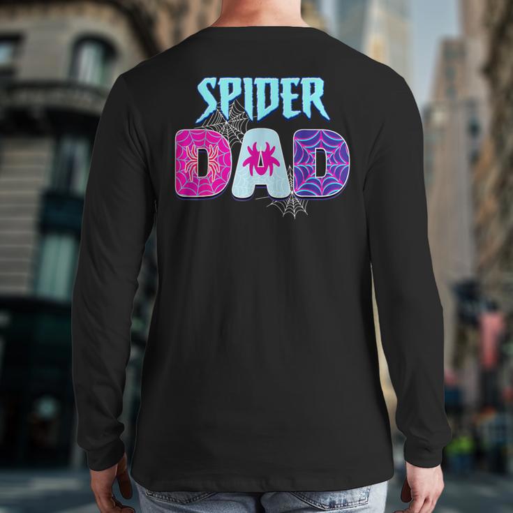 Parents Mom Spider Dad Matching Family Birthday Long Sleeve T-Shirt Back Print