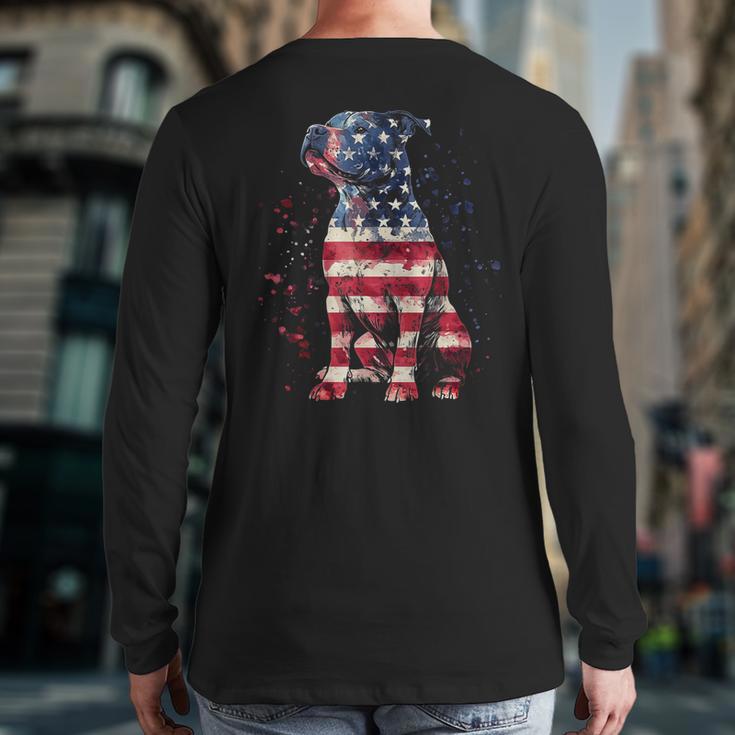 Patriotic Pitbull American Flag 4th Of July Dog Pitbull Dad Long Sleeve T-Shirt Back Print Patriotic Pitbull American Flag 4th Of July Dog Pitbull Dad Long Sleeve T-Shirt Back Print