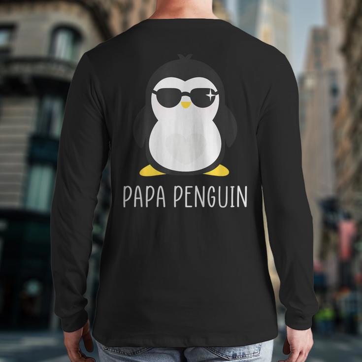 Penguin Papa Father's & Cute Dad Long Sleeve T-Shirt Back Print