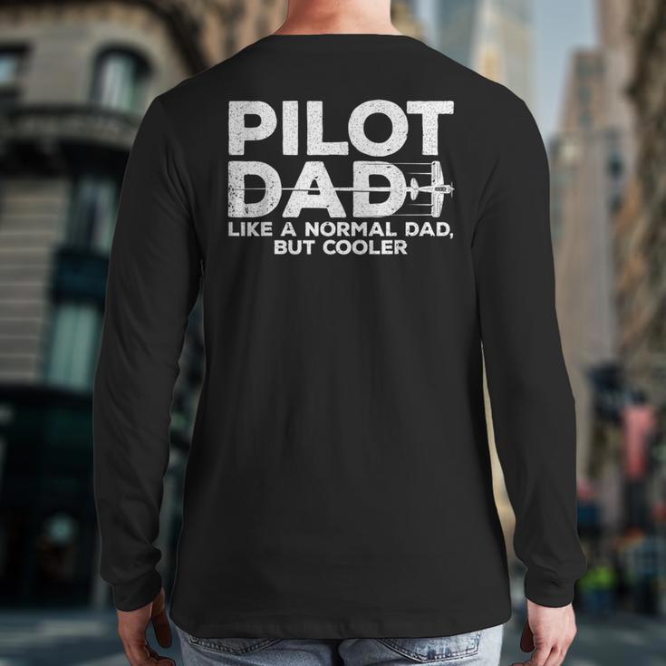 Pilot Art For Dad Men Aviation Airplane Aircraft Pilot Small Long Sleeve T-Shirt Back Print