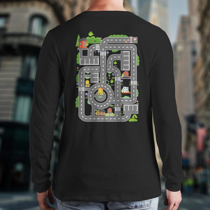 Play Cars On Dad's Back Shirt Kids And Fathers Play Long Sleeve T-Shirt Back Print