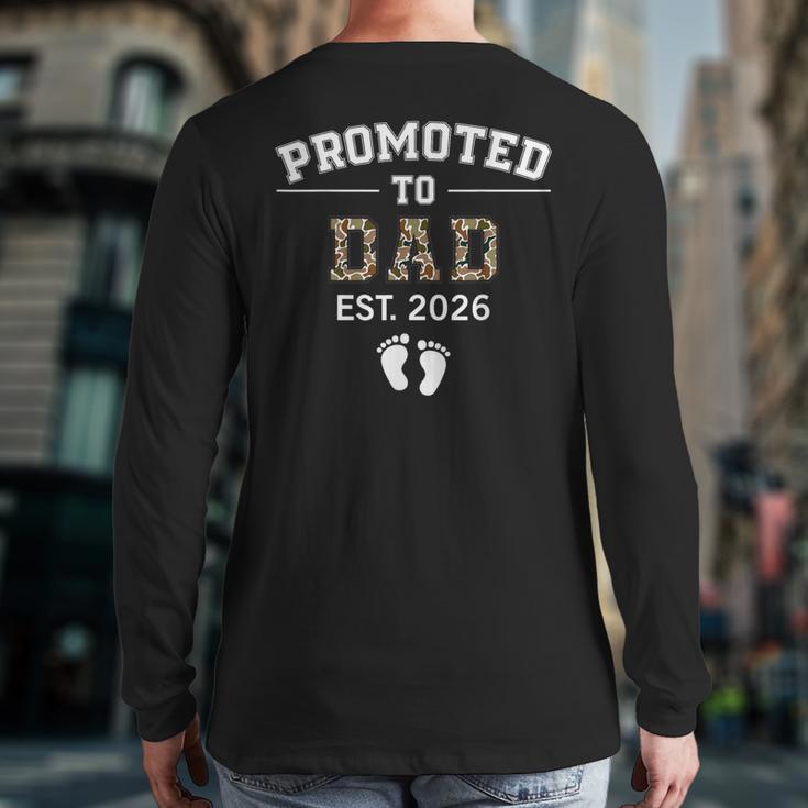 Promoted To Dad Est 2026 For Men Fathers Matching Long Sleeve T-Shirt Back Print