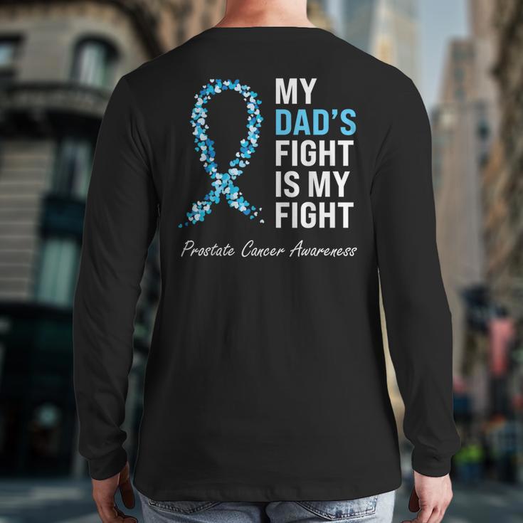 Prostate Cancer Awareness Light Blue Ribbon Dad Survivor Long Sleeve T-Shirt Back Print