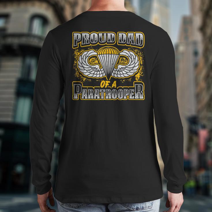 Proud Dad Of a Airborne Division Paratrooper Long Sleeve T-Shirt Back Print