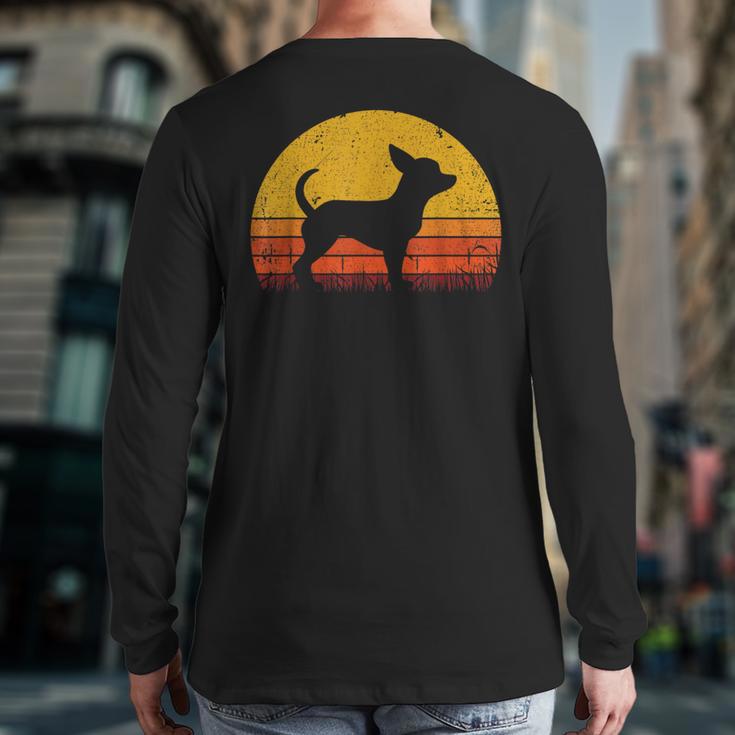Retro Chihuahua Men Women Dog Mom Dad Chihuahua Long Sleeve T-Shirt Back Print