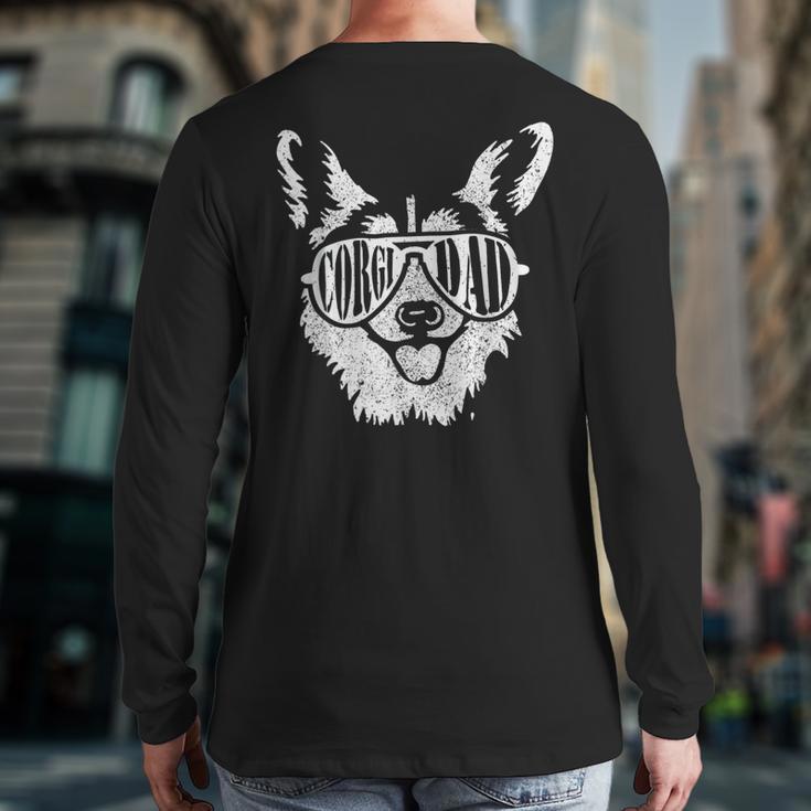 Retro Corgi Dad Dog Owner Pet Welsh Corgi Fathers Day Long Sleeve T-Shirt Back Print Retro Corgi Dad Dog Owner Pet Welsh Corgi Fathers Day Long Sleeve T-Shirt Back Print