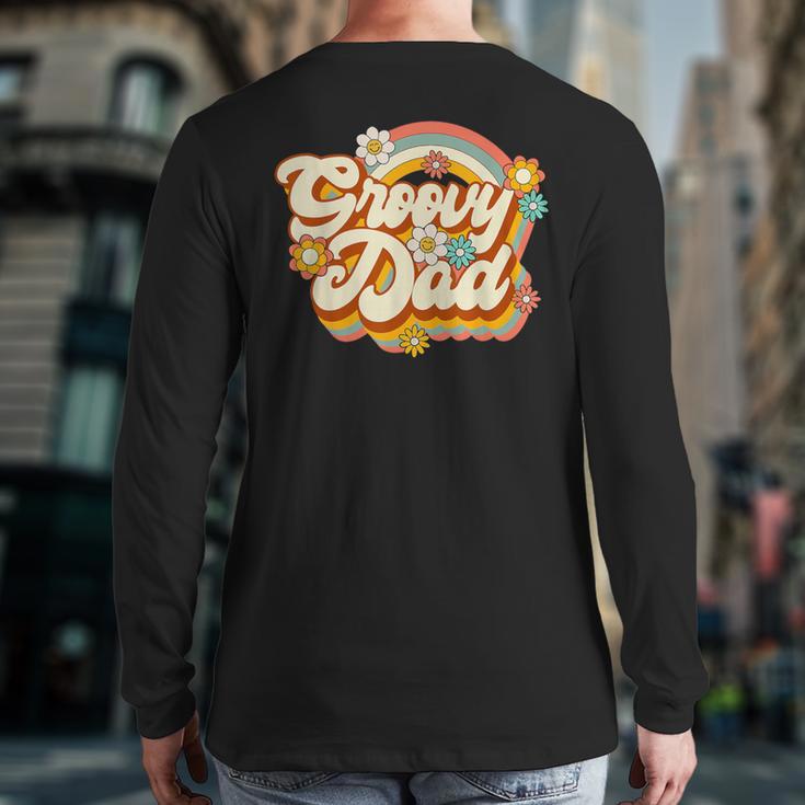 Retro Groovy Dad Family Birthday 60s 70s Hippie Costume Long Sleeve T-Shirt Back Print