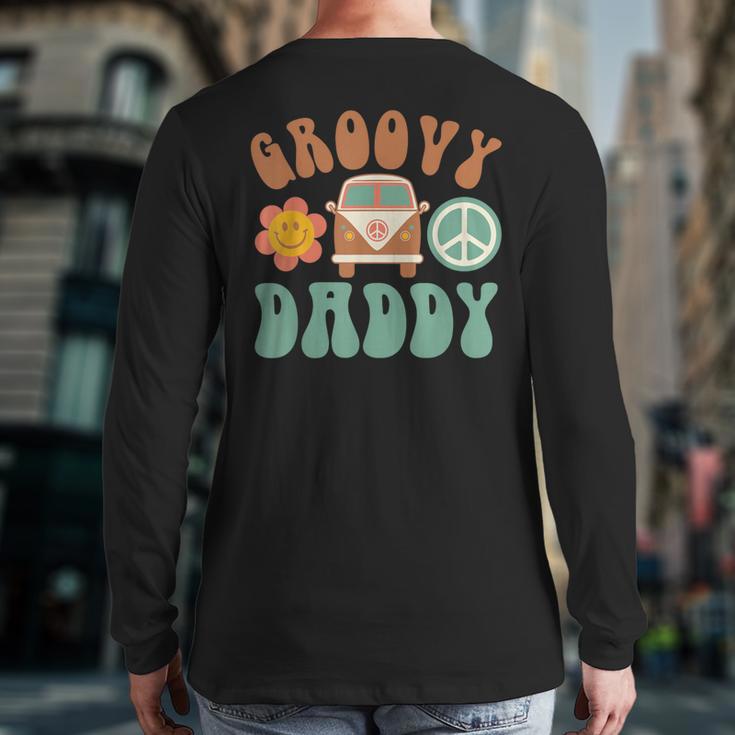 Retro Groovy Daddy Matching Family Birthday Party Long Sleeve T-Shirt Back Print