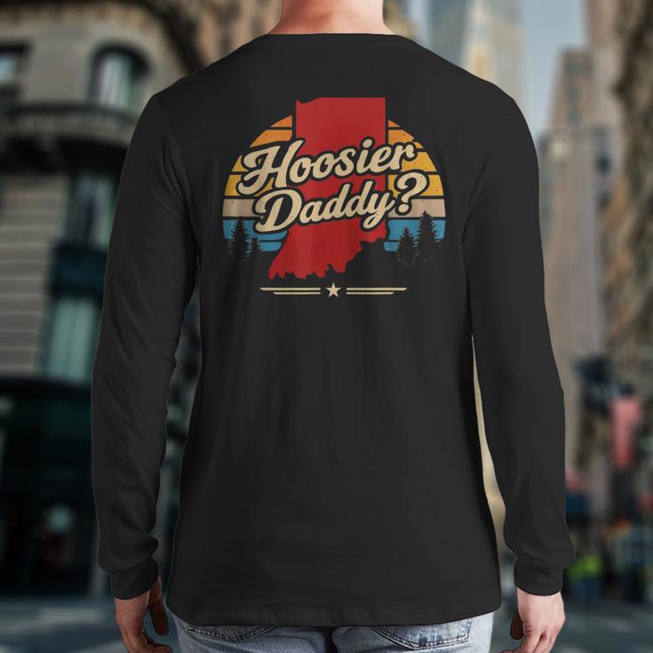 Retro Vintage US States Hoosier Daddy State Outline Desig Long Sleeve T-Shirt Back Print