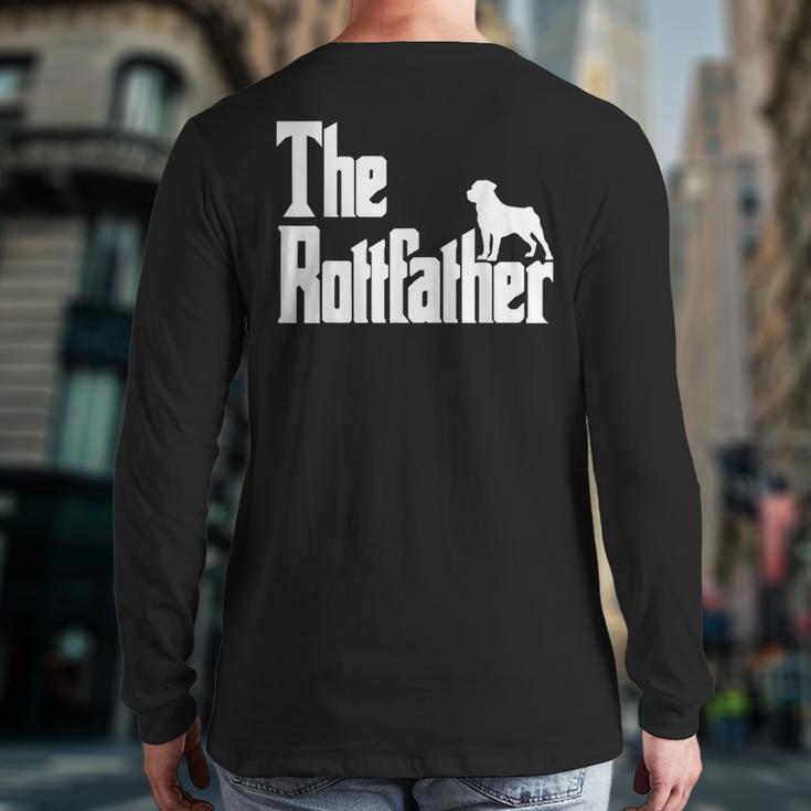 The RottFather Rottweiler Dad Shirt Men Long Sleeve T-Shirt Back Print