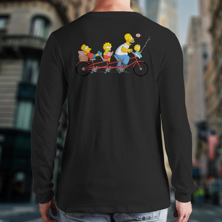 The Simpsons Father's Day Homer And Kids Bike Ride With Dad Long Sleeve T-Shirt Back Print