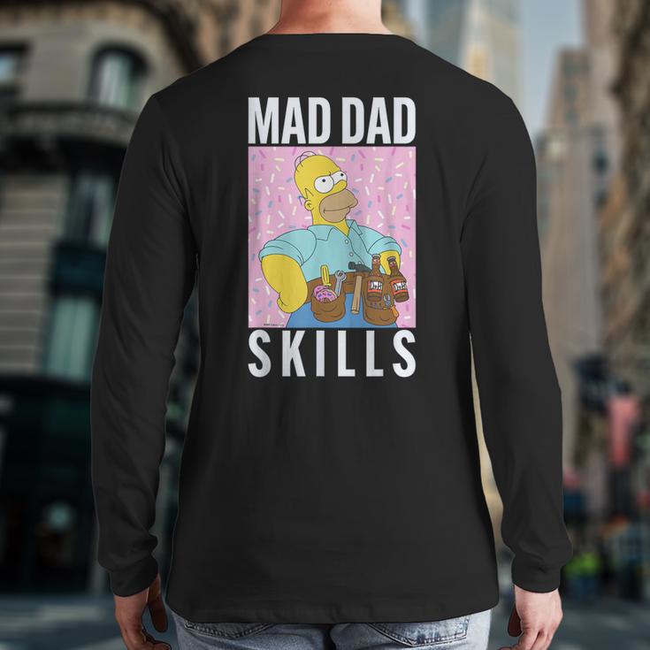 The Simpsons Father's Day Mad Dad Skills Homer Poster Long Sleeve T-Shirt Back Print